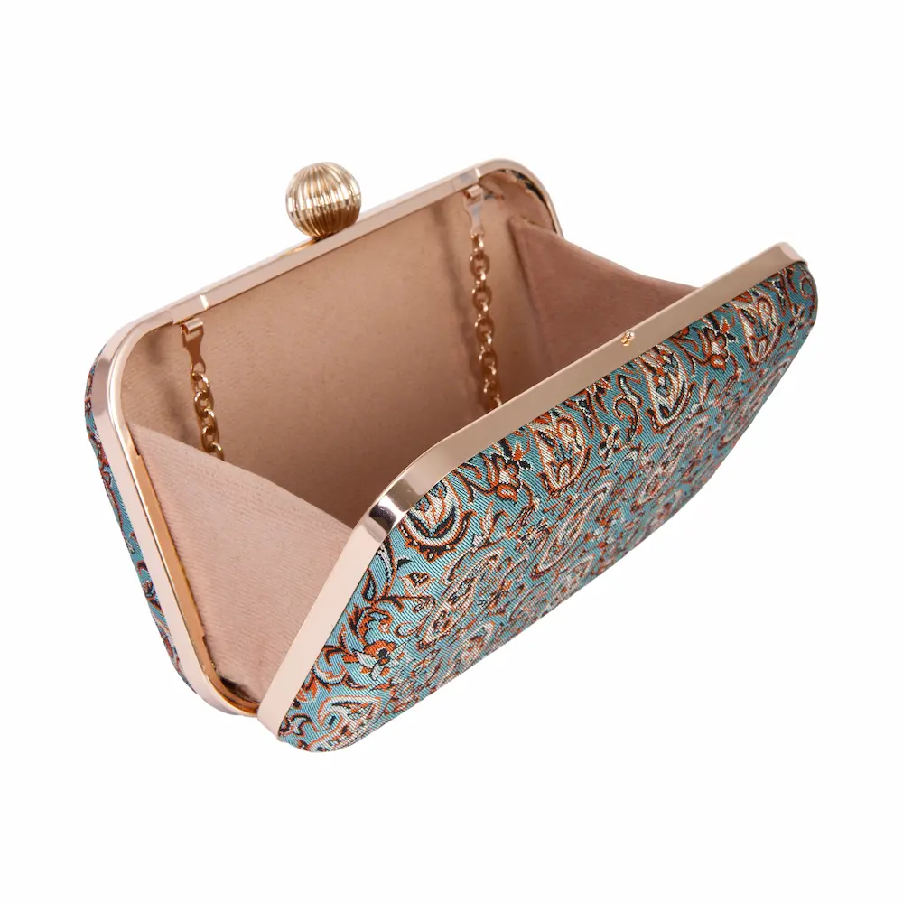 Turquoise Termeh Clutch Bag