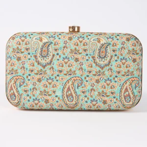 Turquoise Termeh Clutch Boteh Jegheh