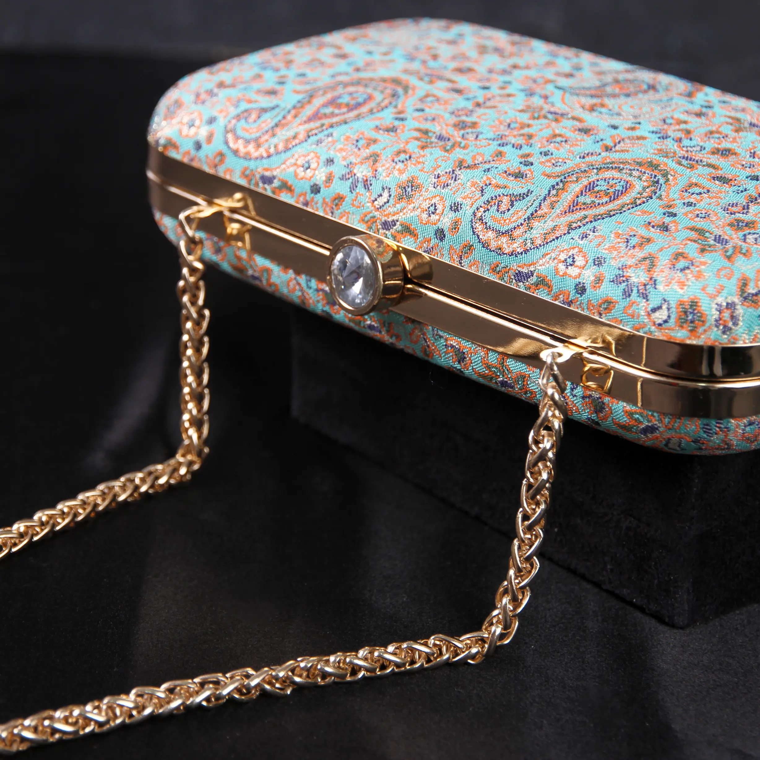 Turquoise Termeh Clutch Boteh Jegheh Elegant Persian Clutches