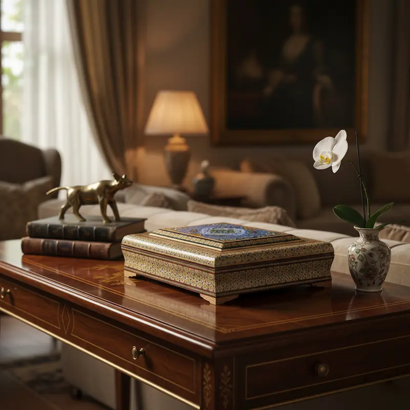 Tazhib Star Khatam Kari Jewellery Box