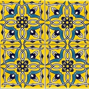 Seven-Color Geometric Knot Glazed Tile