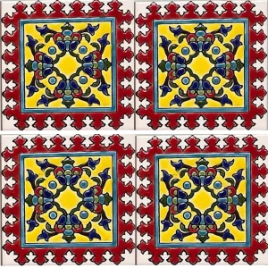 Seven-Color Khatai Flower Glazed Tile