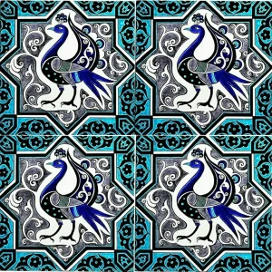 Peacock Seven colors glazed tile