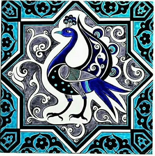 Peacock Seven colors glazed tile