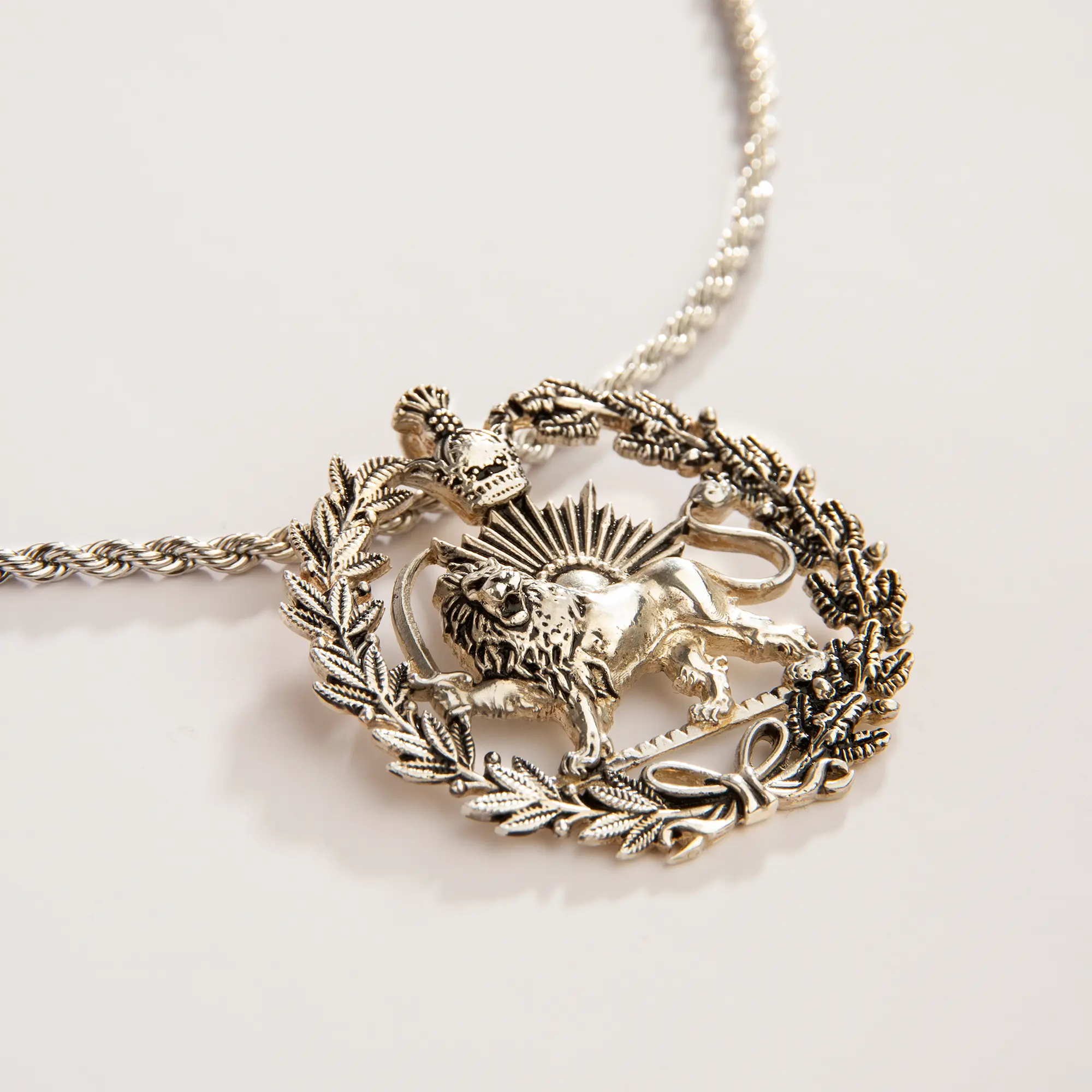 Lion Chain Silver MOYON Mens Lion Head Necklace Stainless Steel 