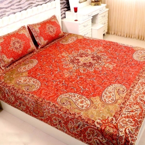 Termeh Paradise Double Bedspread Set - 200x240 cm, Silk Thread Red