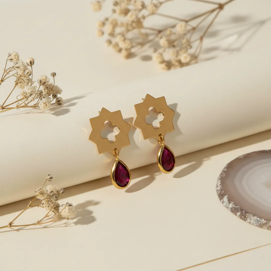 Persian Geometric, 18K Gold Earrings