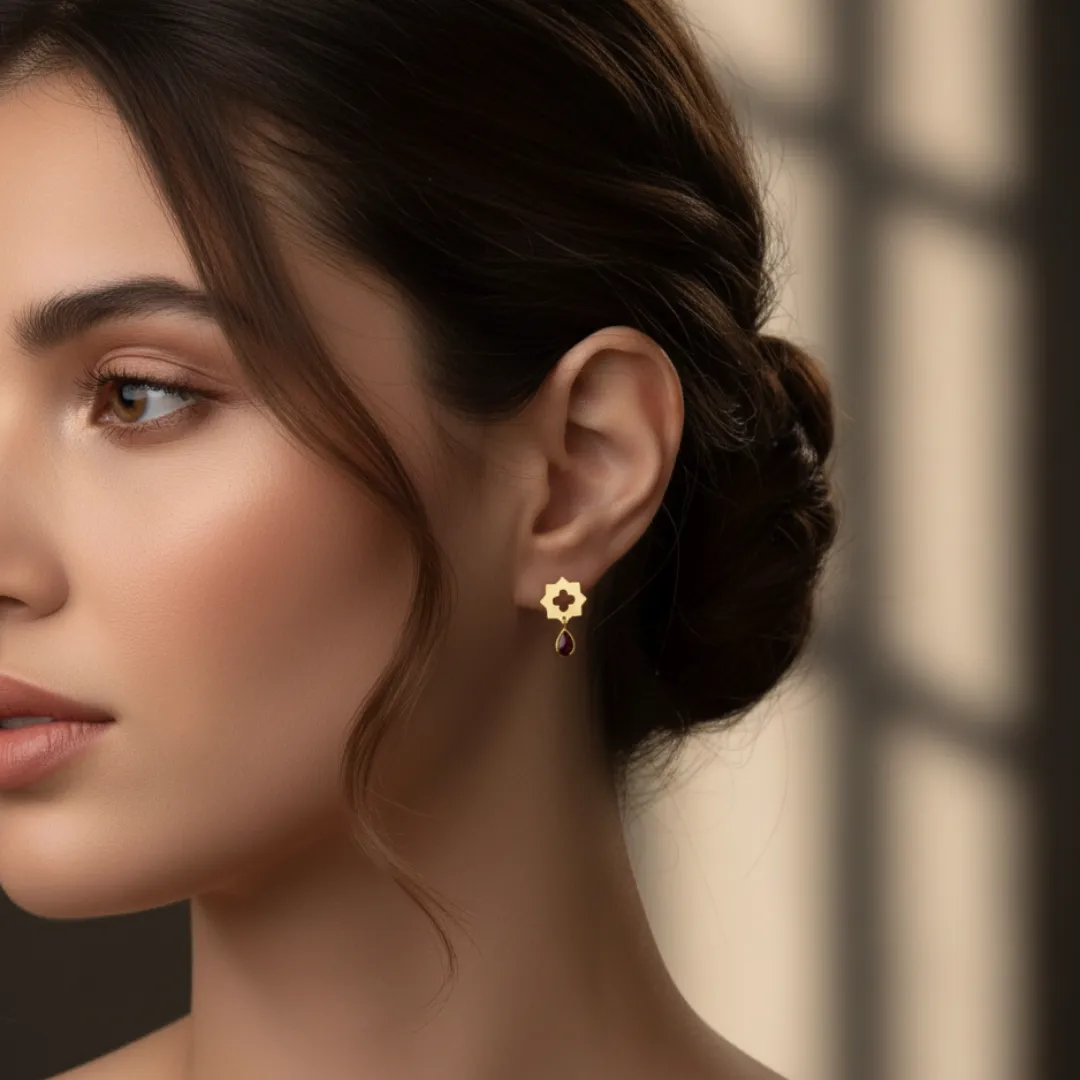 Persian Geometric, 18K Gold Earrings