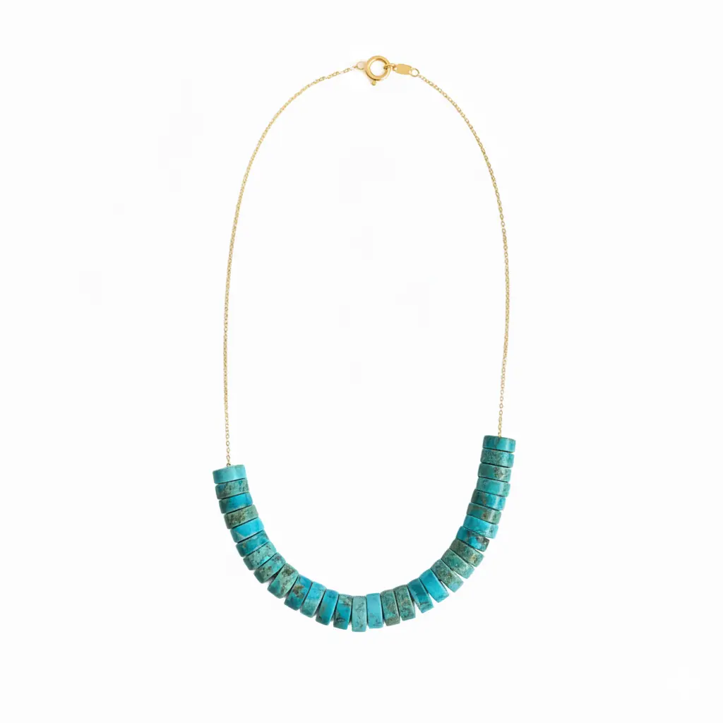 Persian 18K Gold Turquoise Bead Necklace