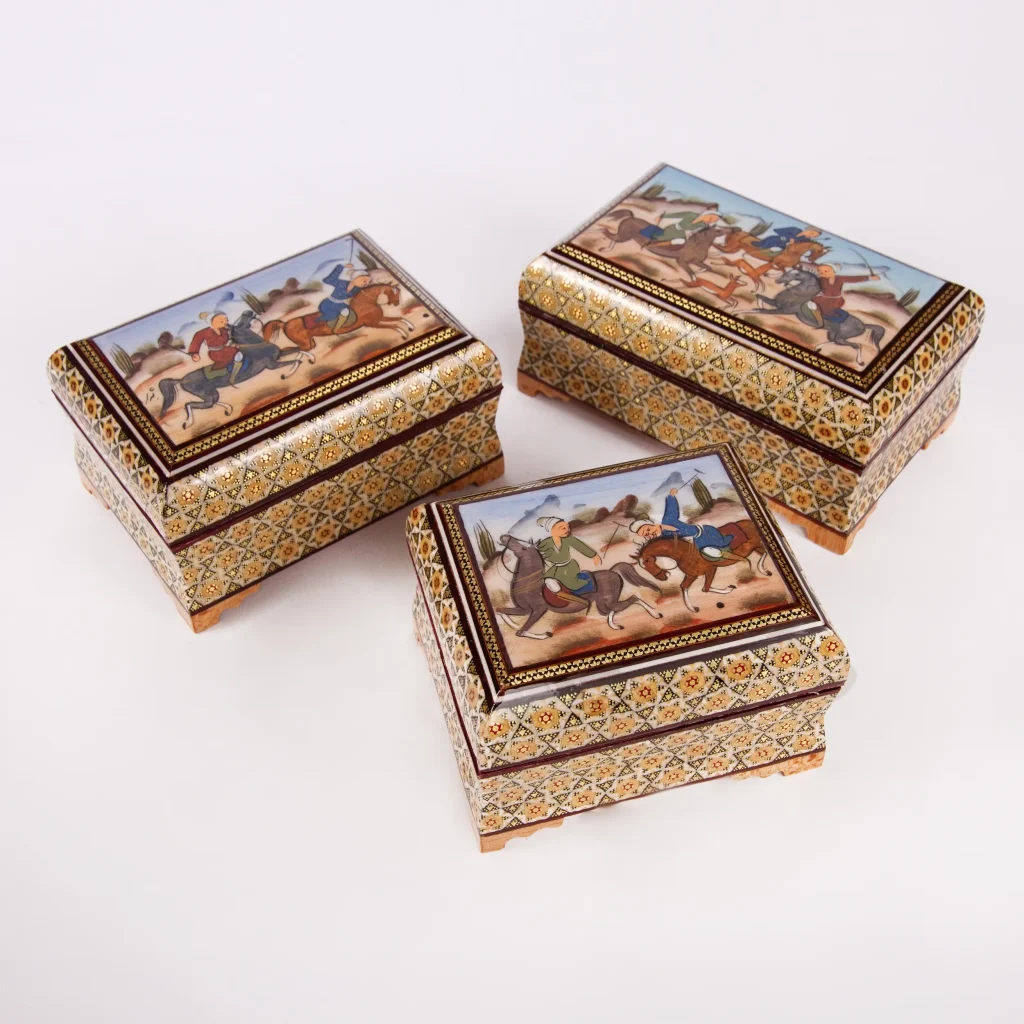 Chovgan Khatam Kari Jewellery Boxes