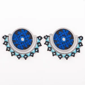 Elegant Balochi Surma Earrings - Handcrafted with Silk and Wool Thread