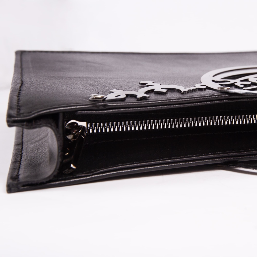 Elegant Natural Leather Bag - Persian Calligraphy Design