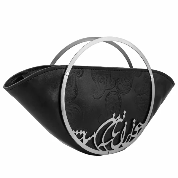 Iran Calligraphy Leather Handbag – Natural Cowhide Persian Leather Bag