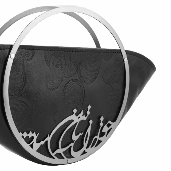 Iran Calligraphy Leather Handbag – Natural Cowhide Persian Leather Bag