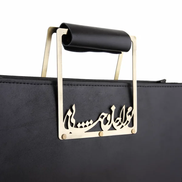 Luxury Leather Handbag – Persian Calligraphy Natural Cowhide Bag