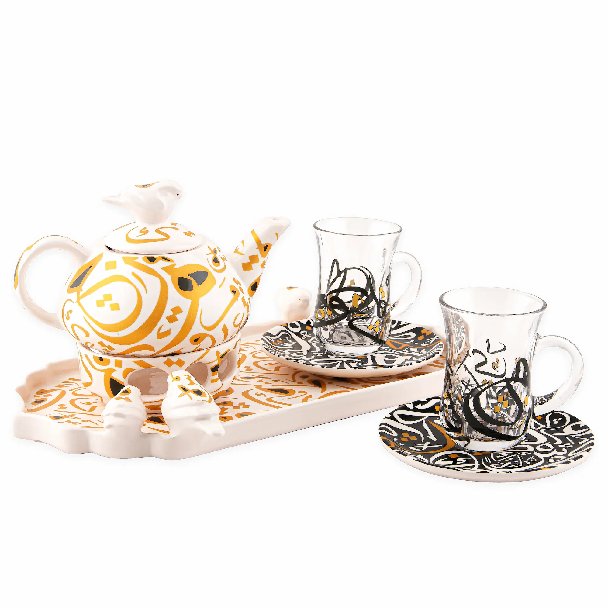 Premium Taman Calligraphy Ceramic Tea Gift Set