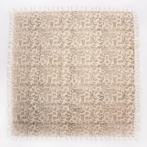 Chogan Pattern Ghalamkari Tablecloth – Hand-Printed Persian Cotton Tablecloth