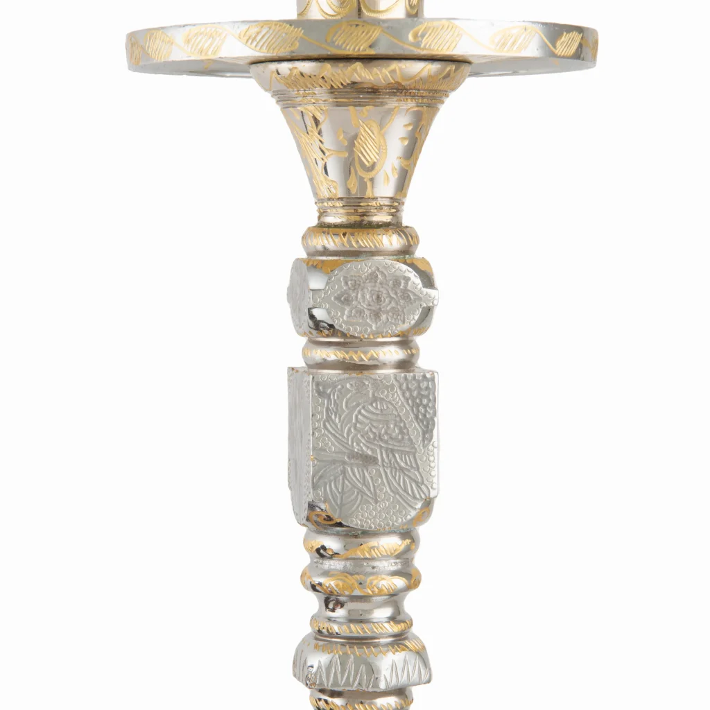 Golden Engraved Crystal Hookah Set