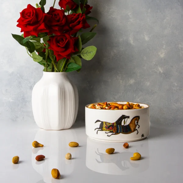 Rakhsh Handcrafted Ceramic Candy Bowl with 12-carat Gold Detailing