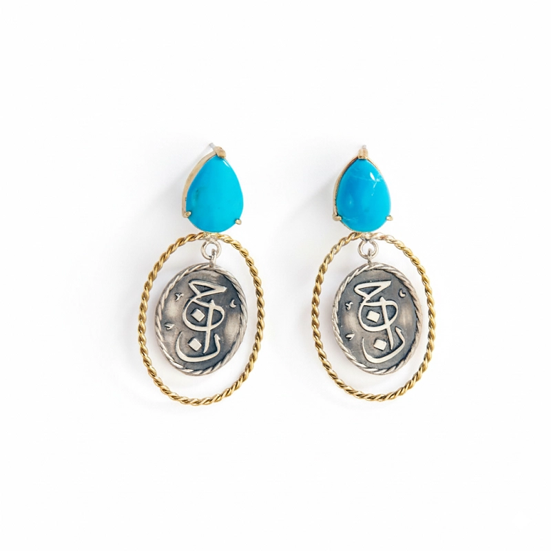Gold-plated Janan Turquoise Earrings