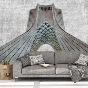 Azadi Tower Gray Wallpaper – Perfect for Living Rooms & Bedrooms