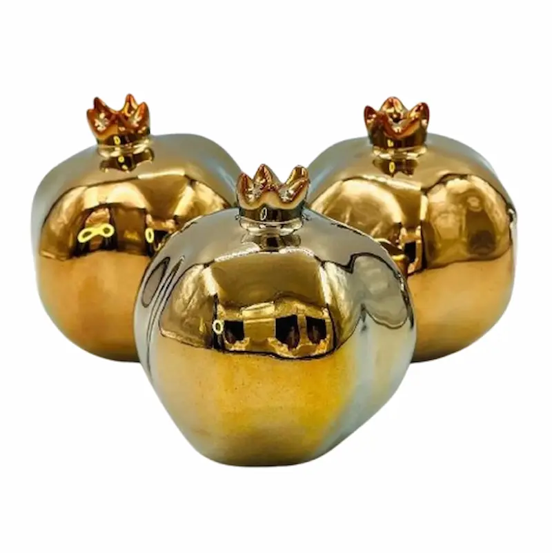 Gold and Silver Decorative Pomegranate Statue