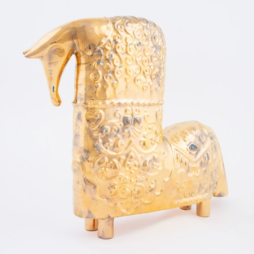 Gold Luster Ceramic Horse