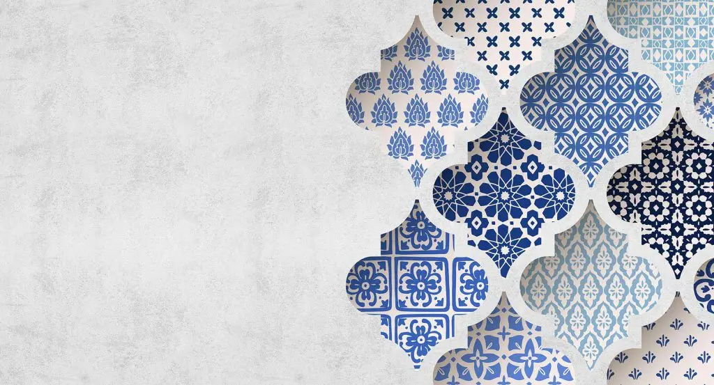 Persian Traditional Design Wallpaper – Traditional Iranian Deep Blue Shapes