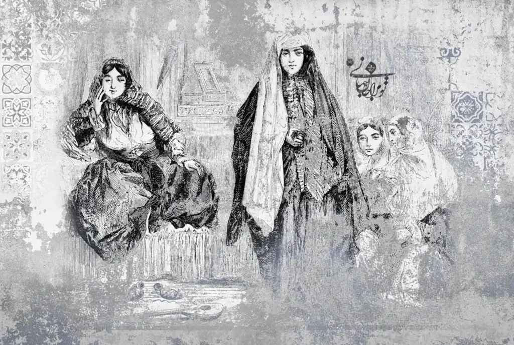 Qajar Women Wallpaper – Classic Heritage Design