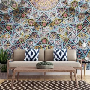 Geometric Persian Mosaic Wallpaper – Artistic Design