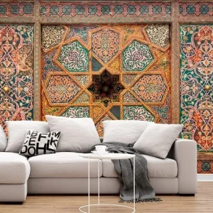 Traditional Tile Artwork Wallpaper – Stylish Persian Design