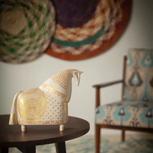 Ceramic Horse Sculpture - Knight Design