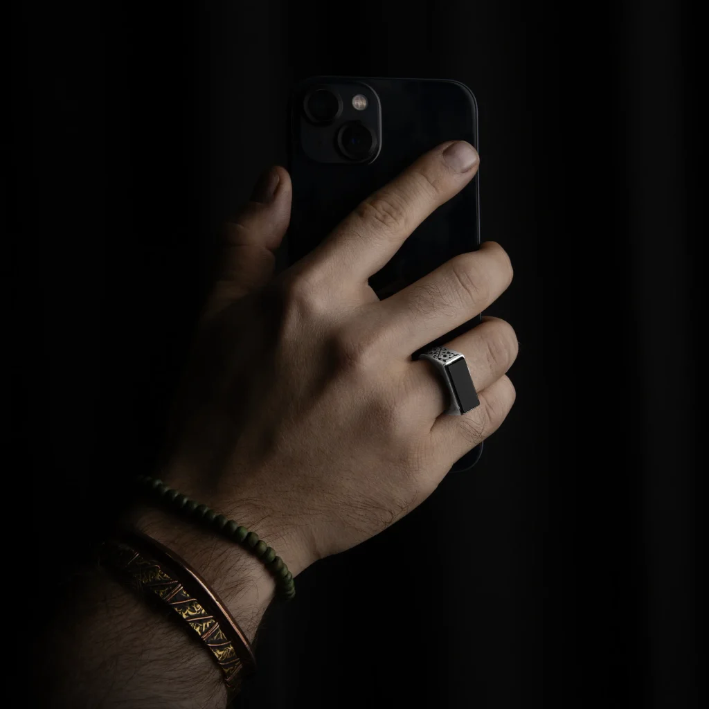 Classic Agate Men's Silver Ring