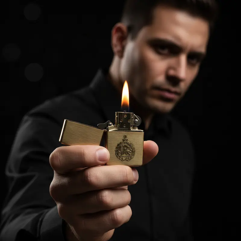 Persian Lion and Sun Zippo Lighter