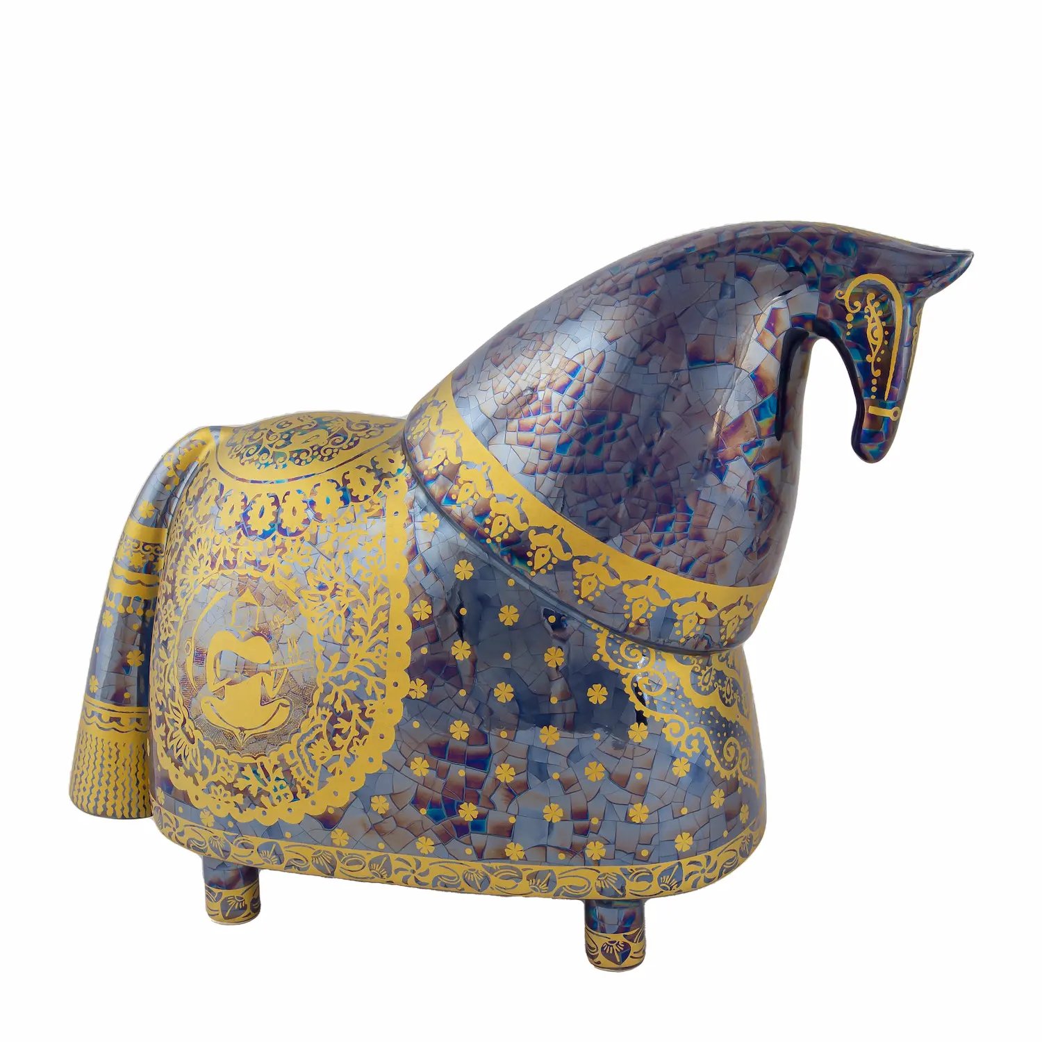 Persian Horse Sculpture – Knight Design (Azure)