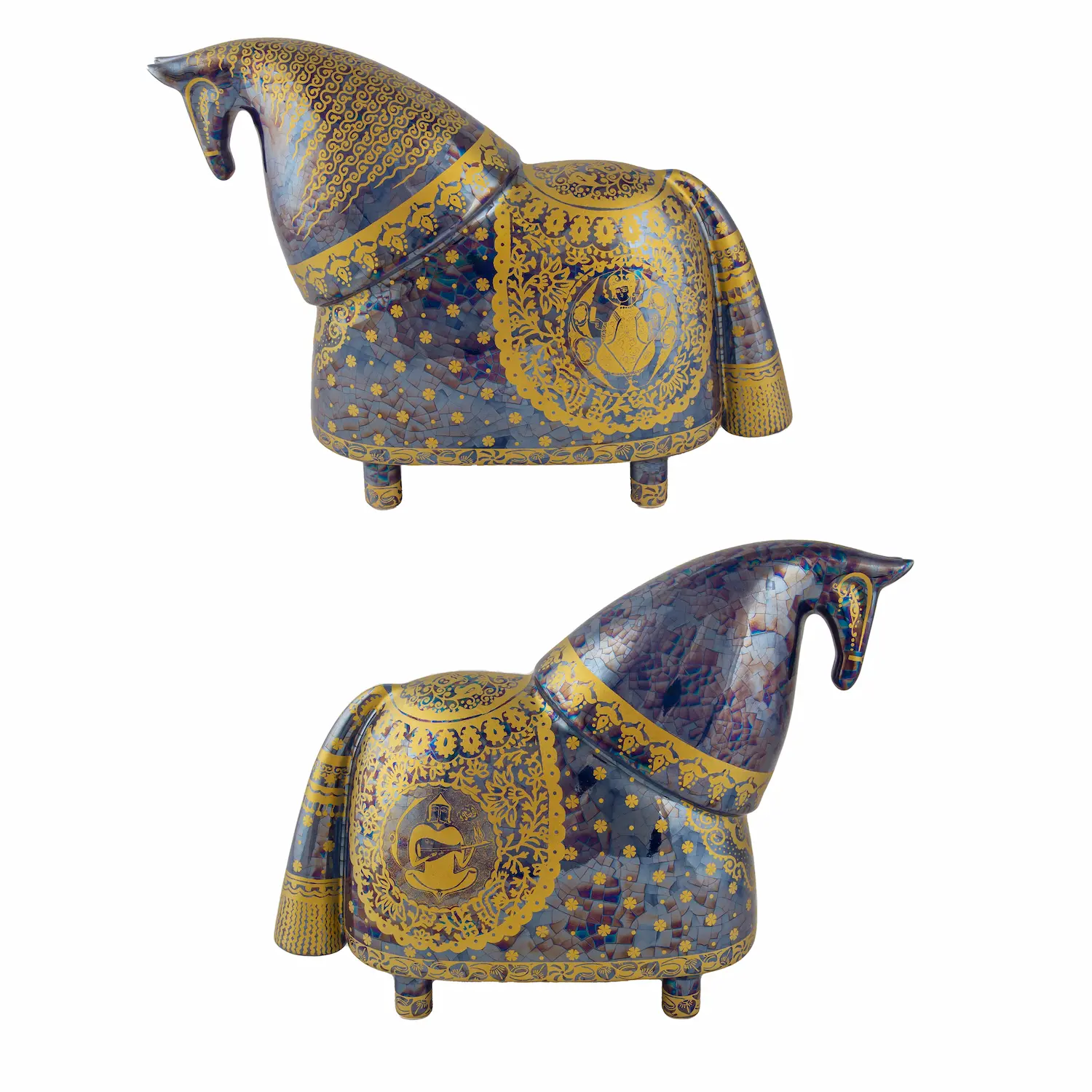 Persian Horse Sculpture – Knight Design (Azure)