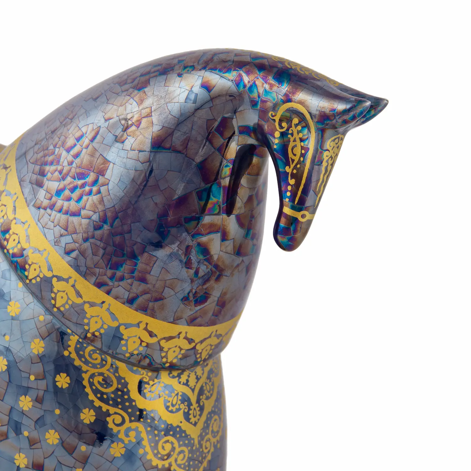 Persian Horse Sculpture – Knight Design (Azure)