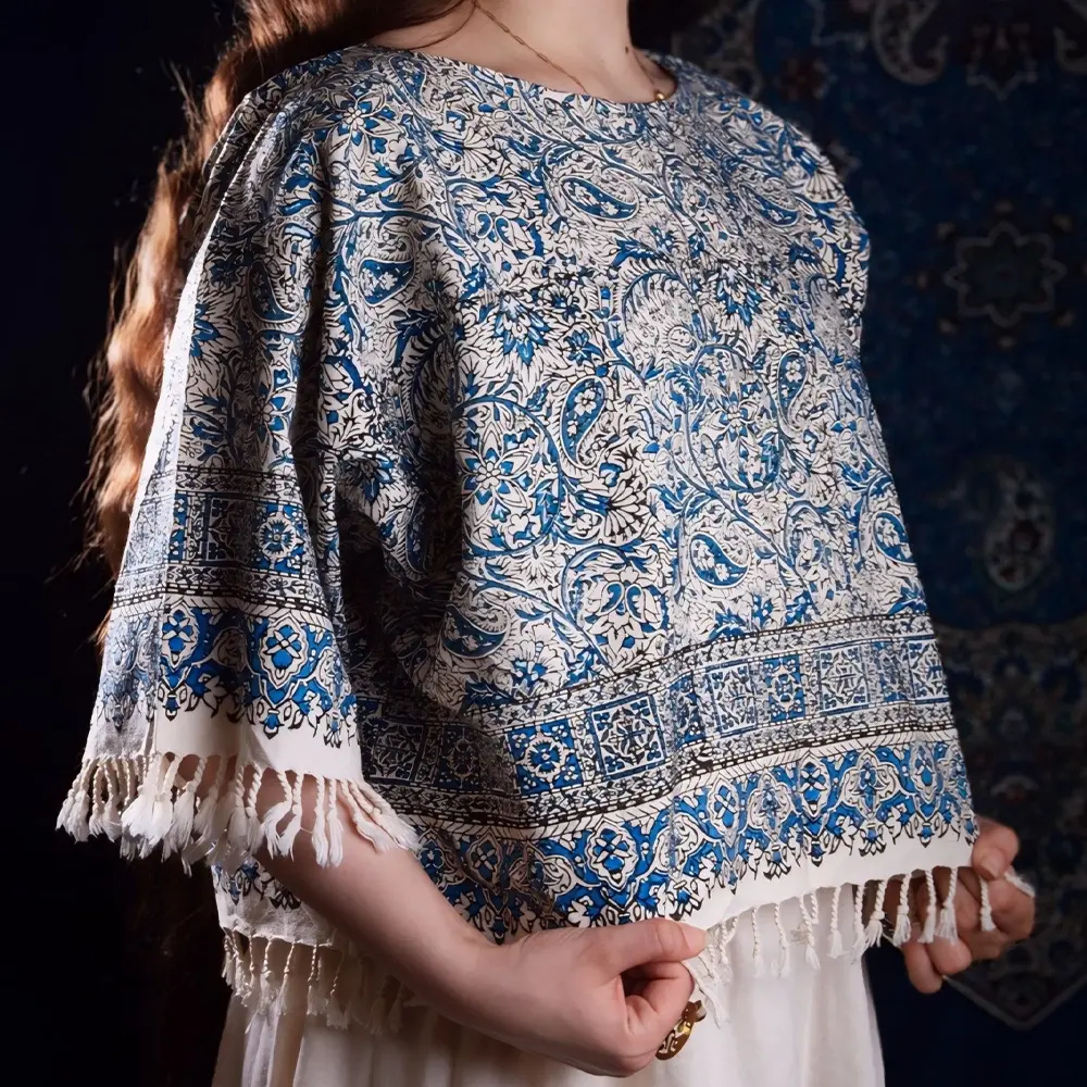 Persian Traditional Cotton Blue Bloom Blouse