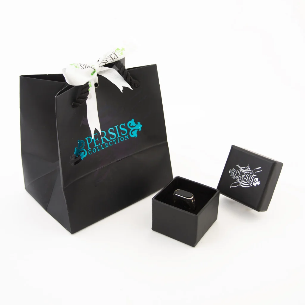 Men's Sterling Silver Black Agate Ring