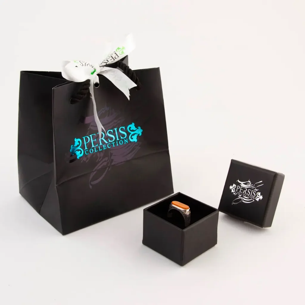 Men’s Sterling Silver Yellow Agate Ring