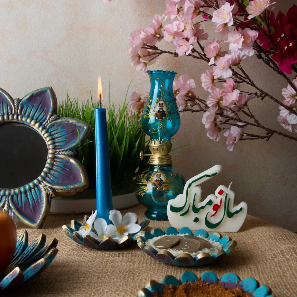 Persian Sunflower Patina Art Haft-Sin Set