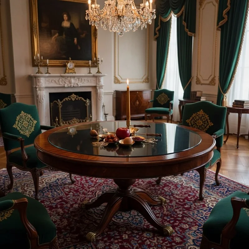 Vintage Brass Haft Seen Set with Hand Candle Holder