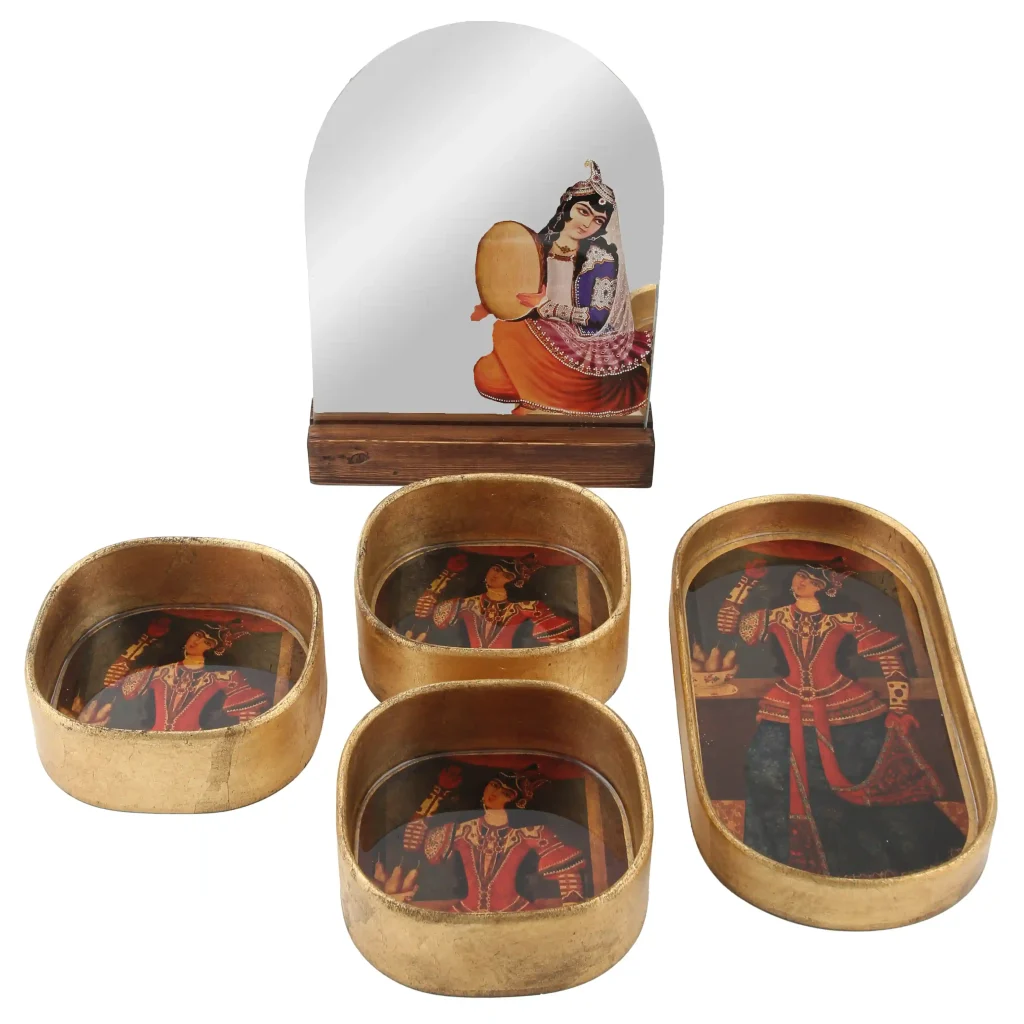 Dancing Khatun Norooz Haft Seen Set Qajar art