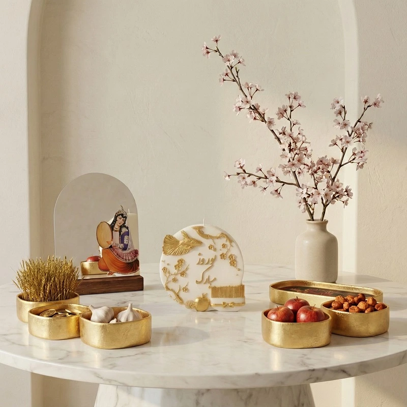 Golden Happy Nowruz Candle