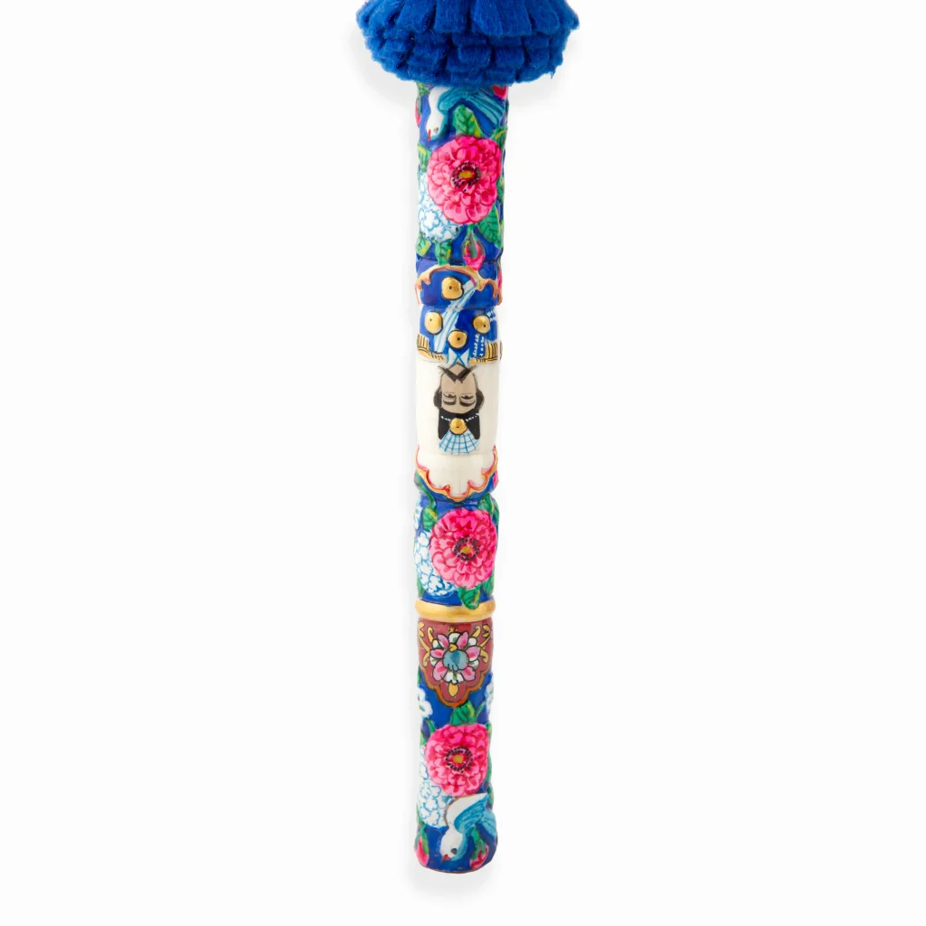 Minakari Brass Hookah with Gold-Plated Crystal Vase