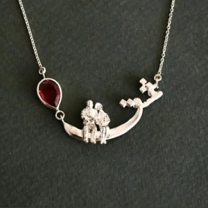 Silver 'Love' Necklace with Atomic Gem