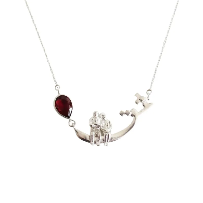 Silver Love Necklace with Atomic Gem