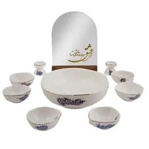 Lapis Blue Persian Pomegranate Ceramic Haft Seen Set