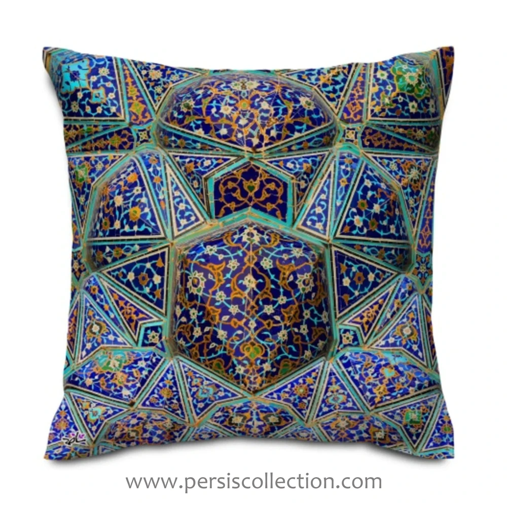 Persian Moqarnas Pattern Velvet Cushion Cover