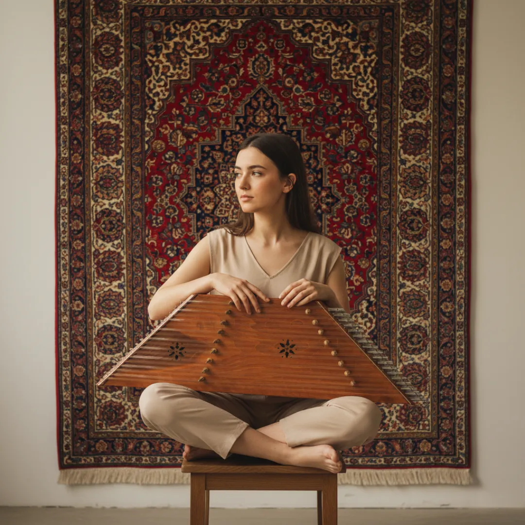 santoor instrument with front view